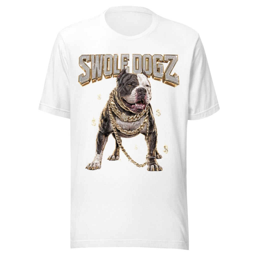 PITBULL BULLY SHIRT DOG VINTAGE - RUDE DOGS - SWOLE DOGZ Y2K - ALL SIZES - WHT