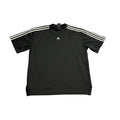 Adidas Athletic T-Shirt Mens Large Black Good 3-Stripe Mesh Performance Tee