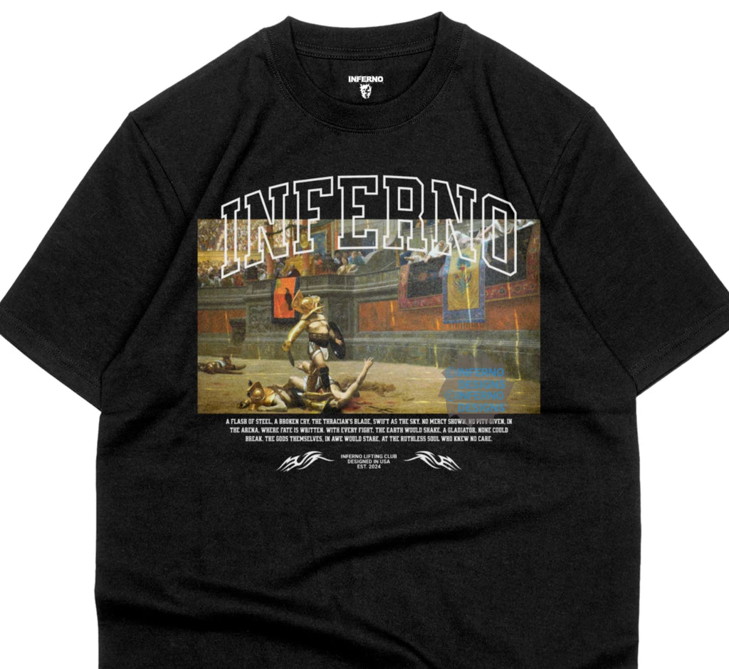 Gladiator Inferno Workout shirt, Gym tee, Pump cover, Retro, Classic art tshirt