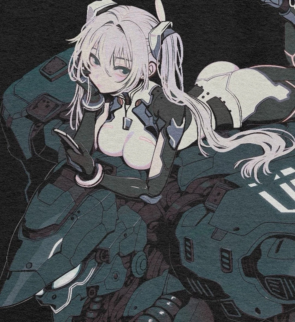 Umai Clothing “White Signal” Black Anime Girl T-Shirt (Weekly Exclusive) - XL