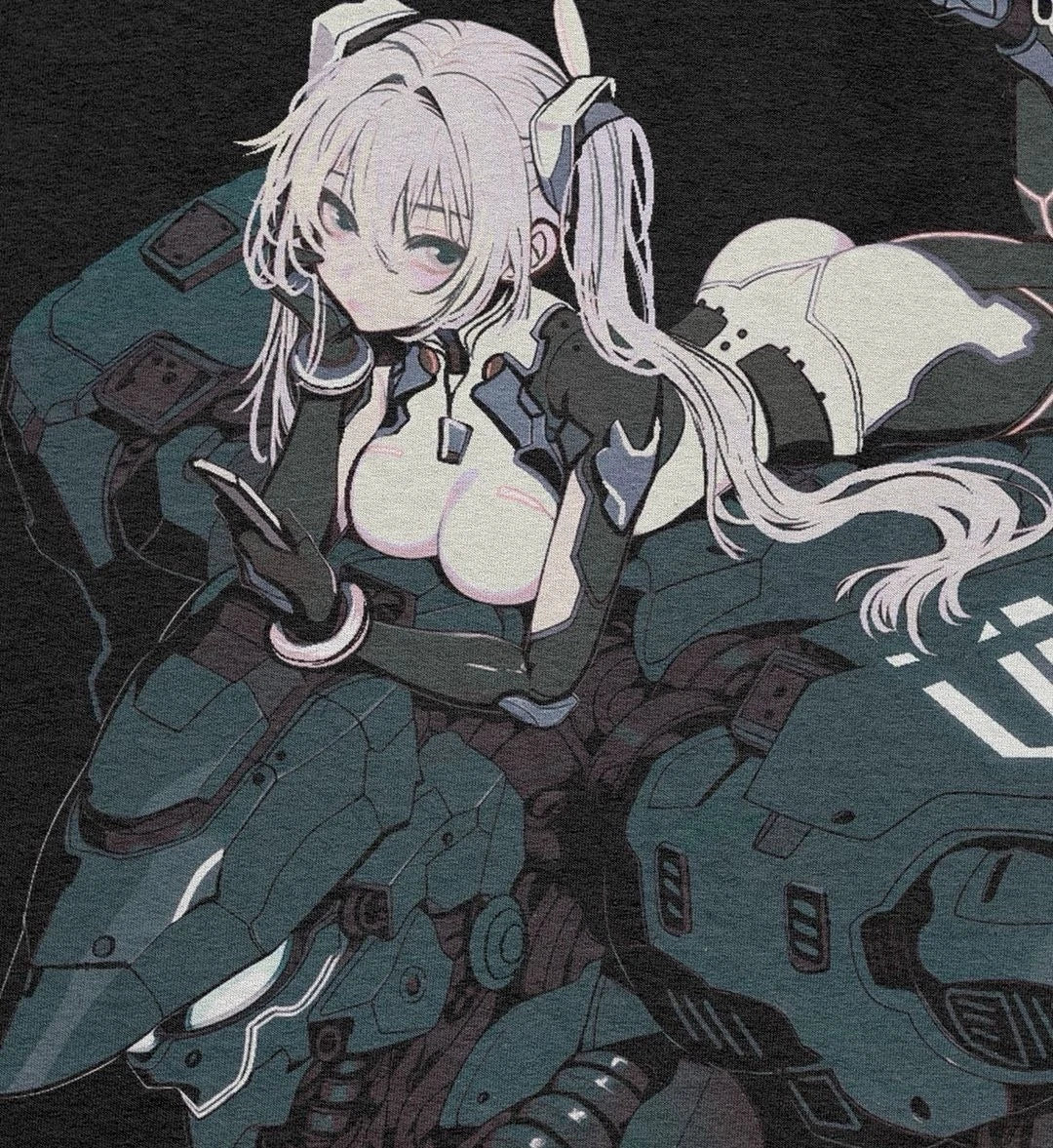 Umai Clothing “White Signal” Black Anime Girl T-Shirt (Weekly Exclusive) - XL