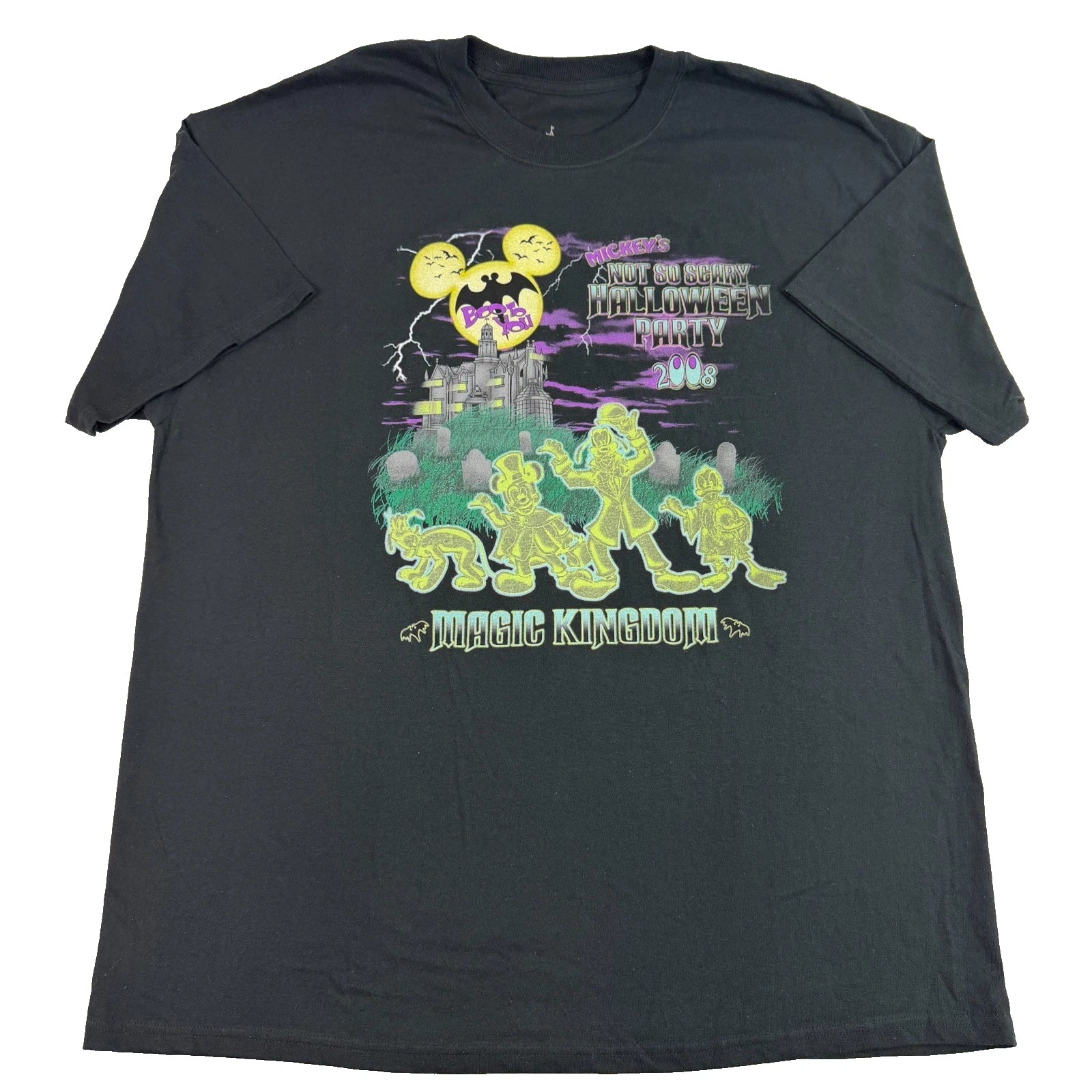 Y2K Disney T Shirt Mickeys Not So Scary Halloween Party 2008 Magic Kingdom 2XL
