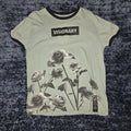 Visionary Flower Graphic Men's Short Sleeve Cotton T-Shirt Light Green Black