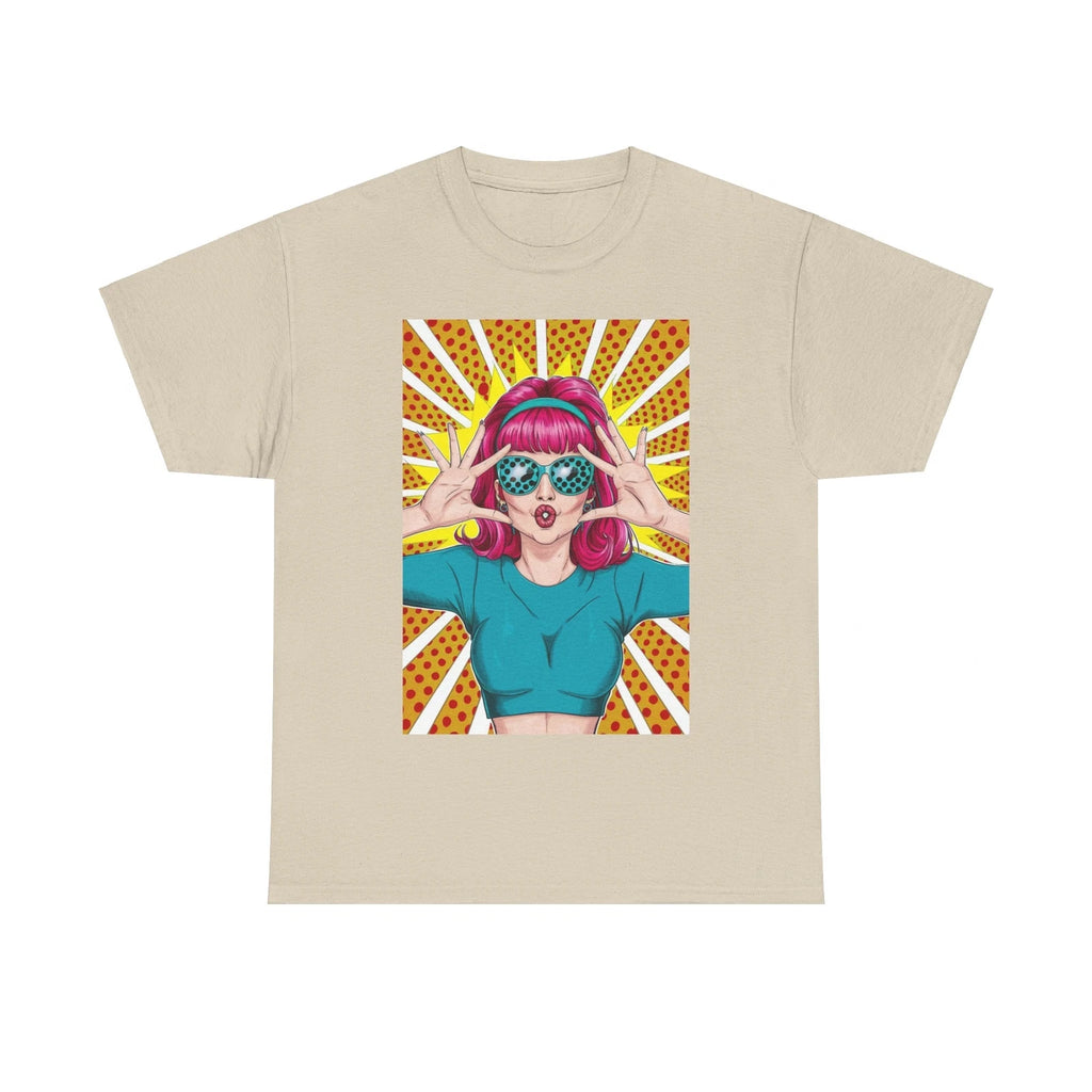 Sexy Retro PopArt Girl Vibrant Colors Unisex heavy cotton Tshirt