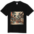 Ukiyo-e Style Japanese Edo Street View Kimono Art Graphic T-Shirt Vintage Look