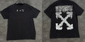 Off-White Reprint Drip Cross Arrows Black T-Shirt Streetwear Graphic Tee S-5XL