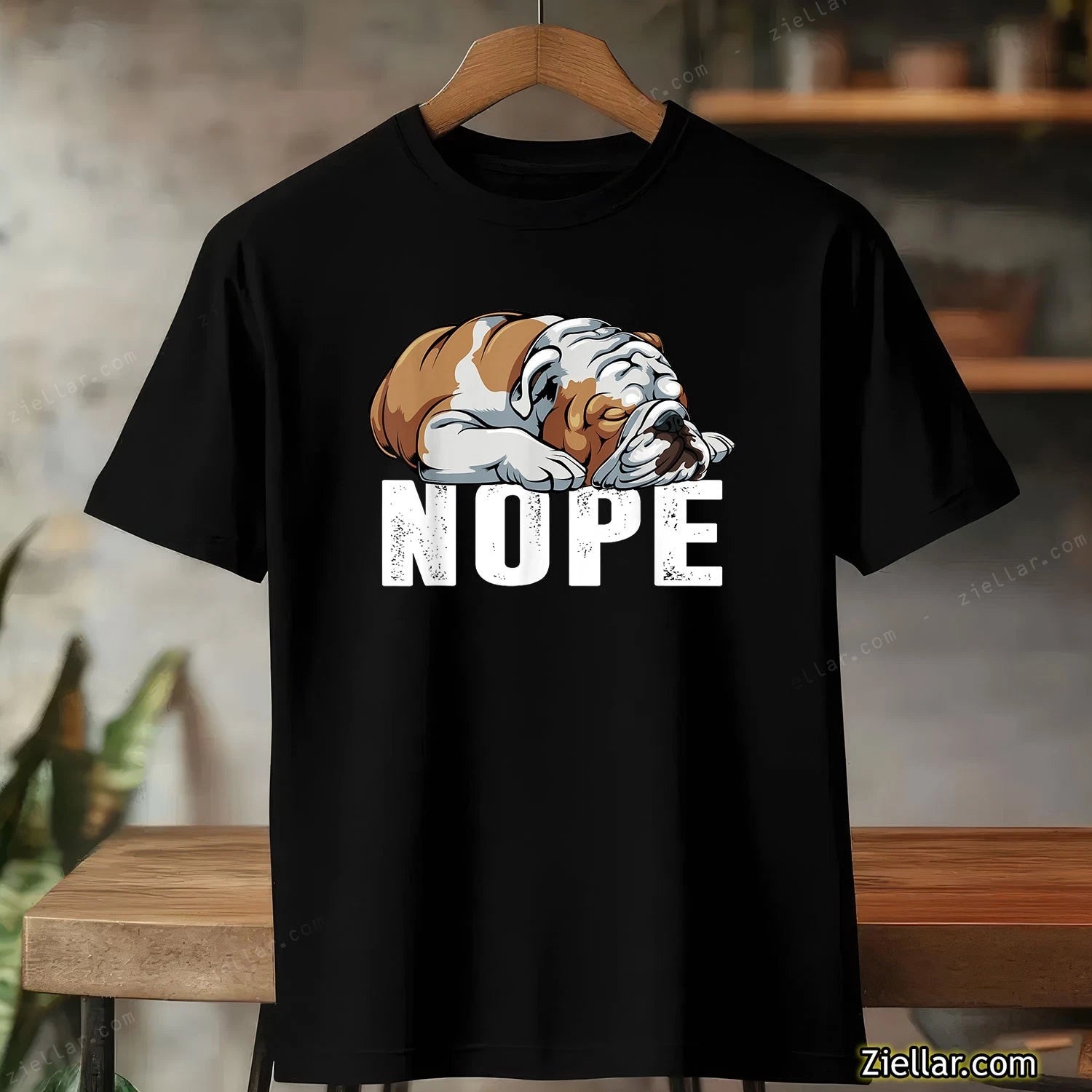 Lazy English Bulldog Shirt Funny Nope Saying Gift for Dog Lovers Shirt
