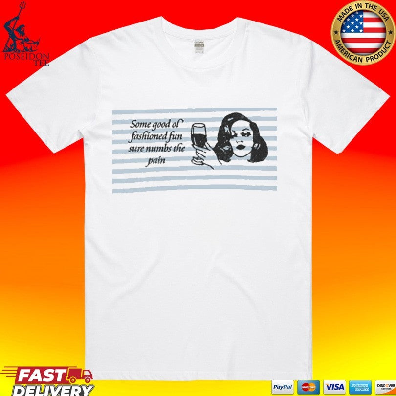Sabrina Carpenter Some Good Ol’ Fashioned Fun Sure Numbs The Pain Striped T-shirt