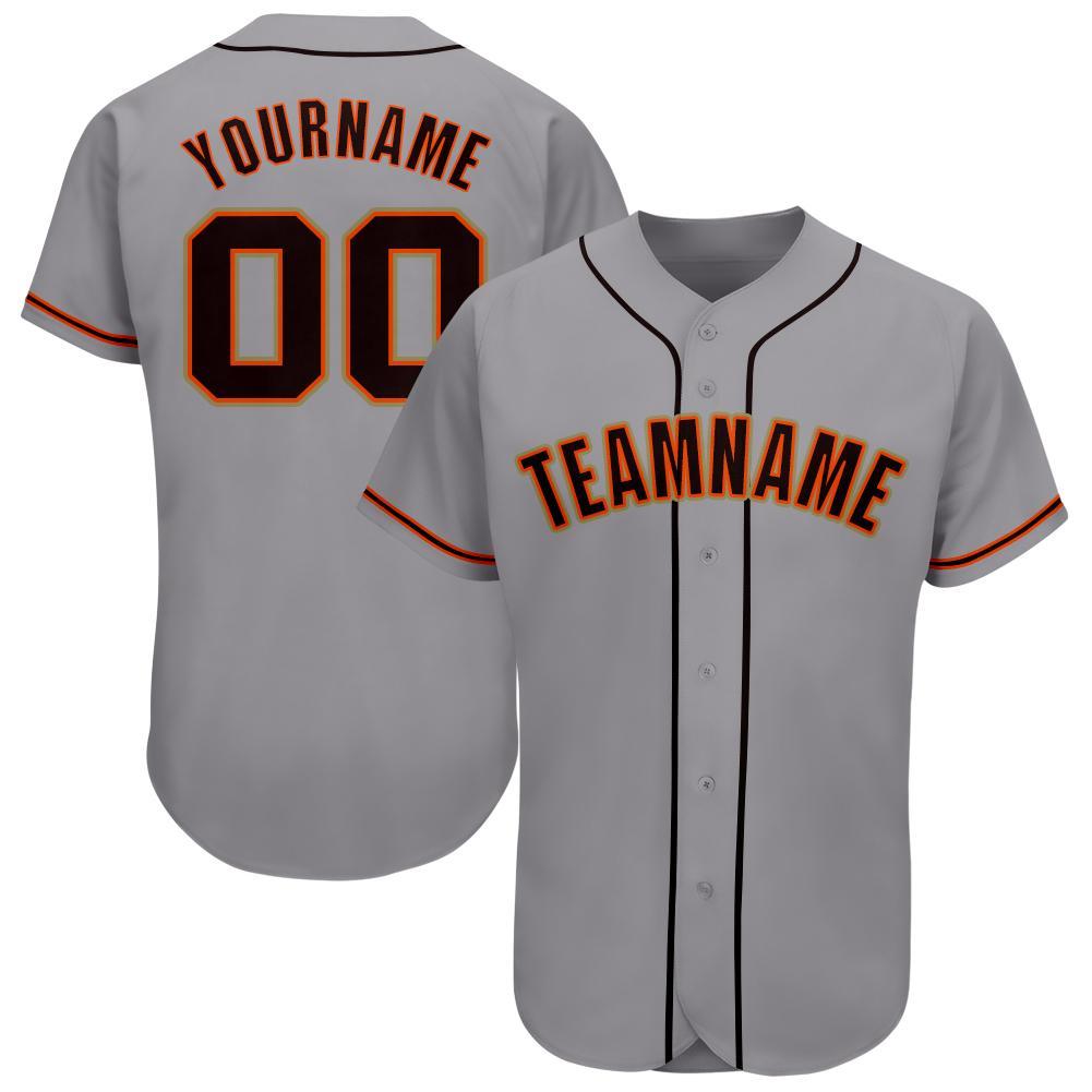 Custom Gray Black Orange-Old Gold Baseball Jersey