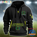 Personalize NCAA Oreg ducks Quarter Zip Hoodie