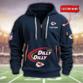 Personalize KC Chiefs Football Dilly Dilly Quarter Zip Hoodie