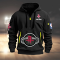 Personalize Houston Basketball Team Quarter Zip Hoodie
