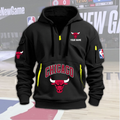 Personalize Chicago Basketball Team Quarter Zip Hoodie