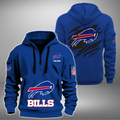 Personalize Buffalo Football Team Quarter Zip Hoodie