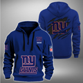 Personalize New York Football Team Quarter Zip Hoodie