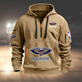 Personalize New Orleans Basketball Team Quarter Zip Hoodie