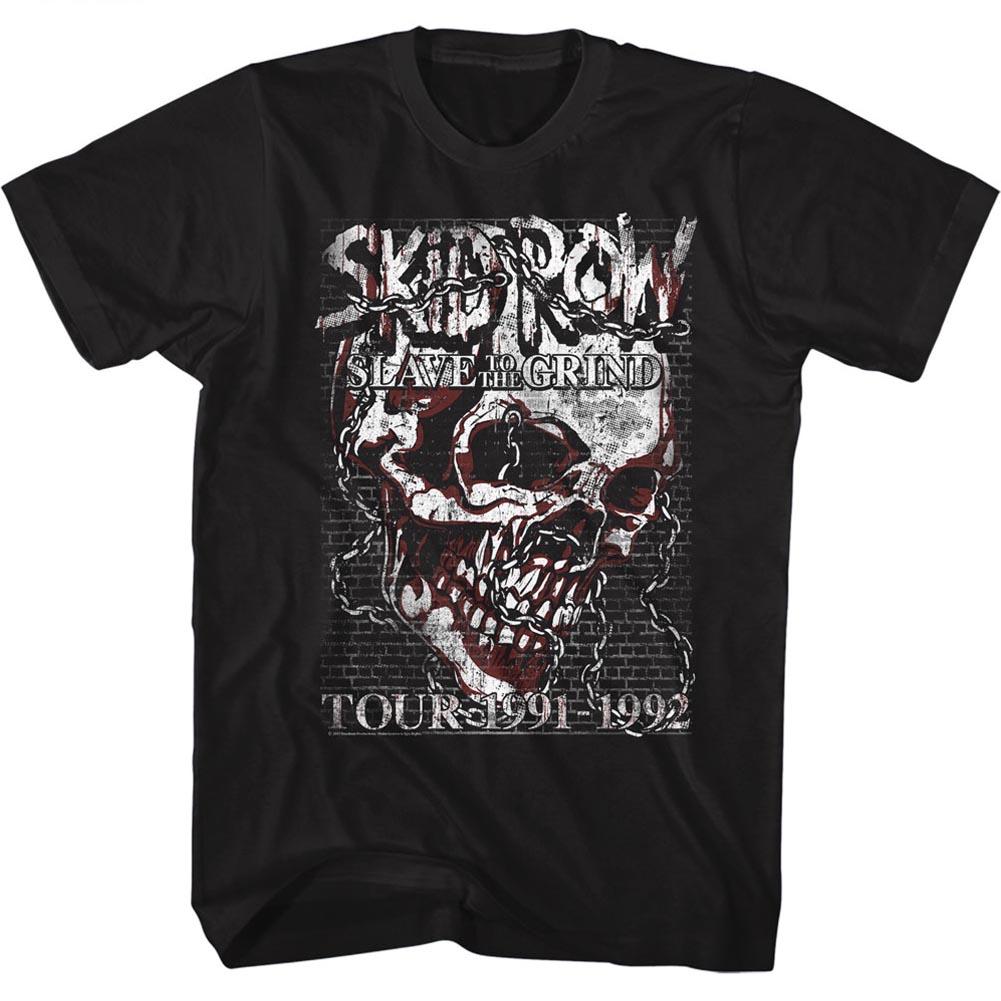 Skid Row Skull Chain Black Slim Fit T-Shirt