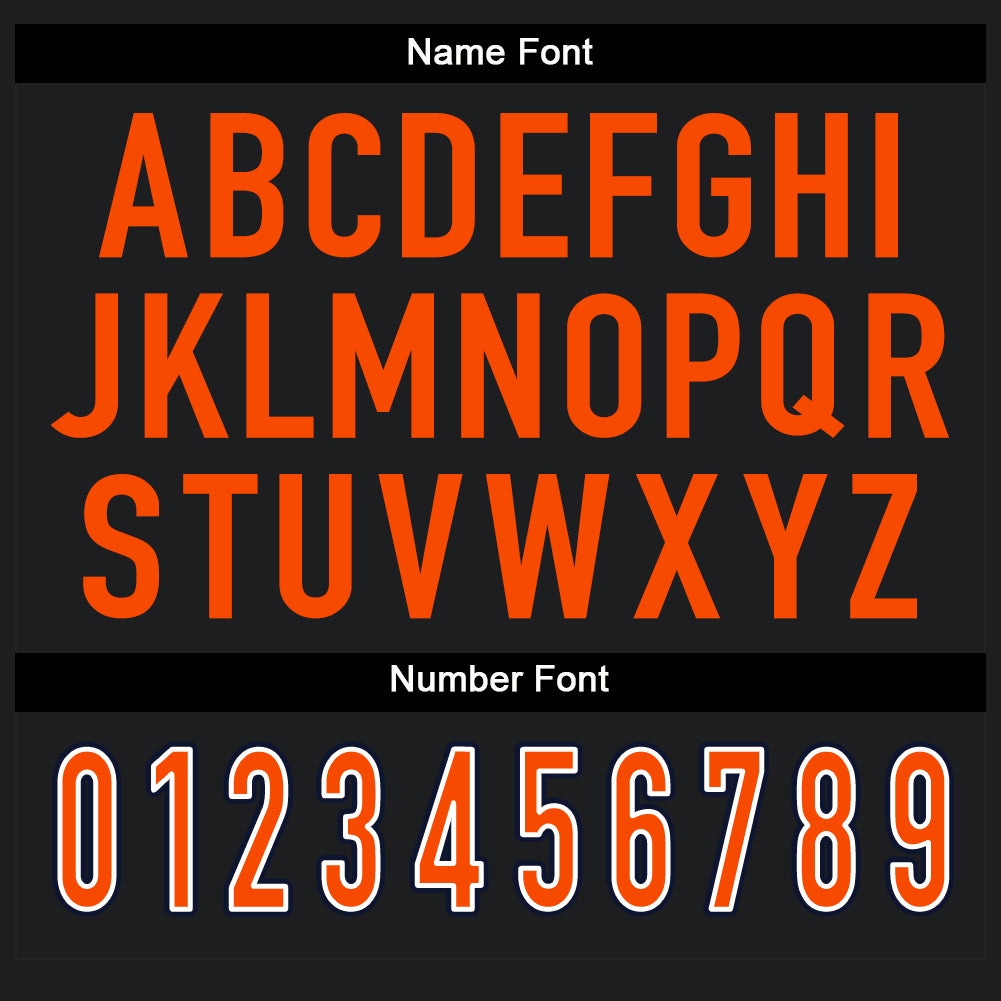 Custom Black Orange-White Split Fashion Football Jersey