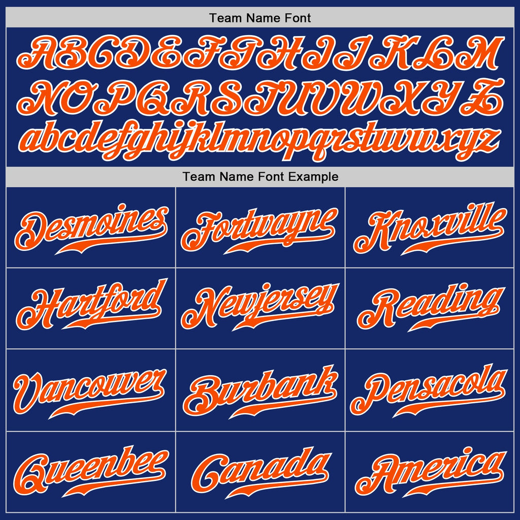 Custom Royal Orange-Gray Authentic Split Fashion Baseball Jersey