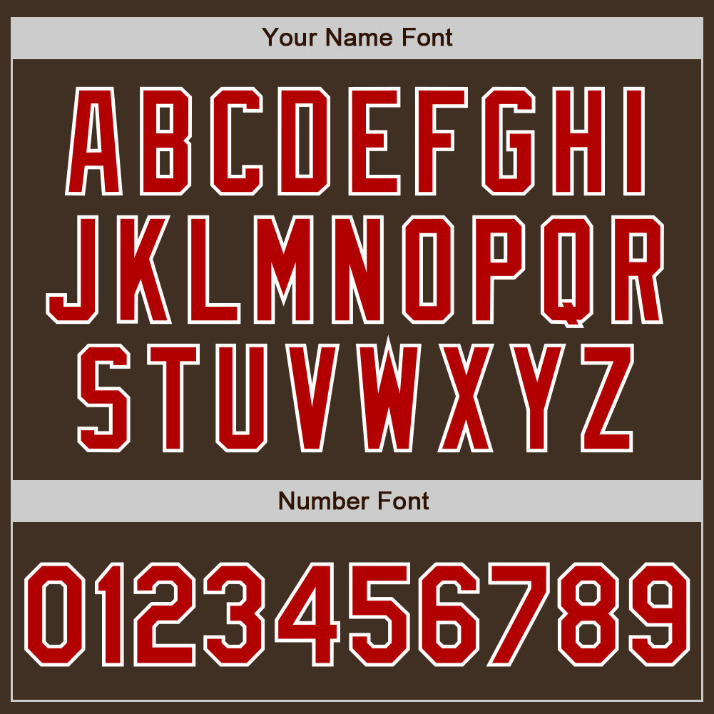 Custom Brown Red-Gray Authentic Split Fashion Baseball Jersey