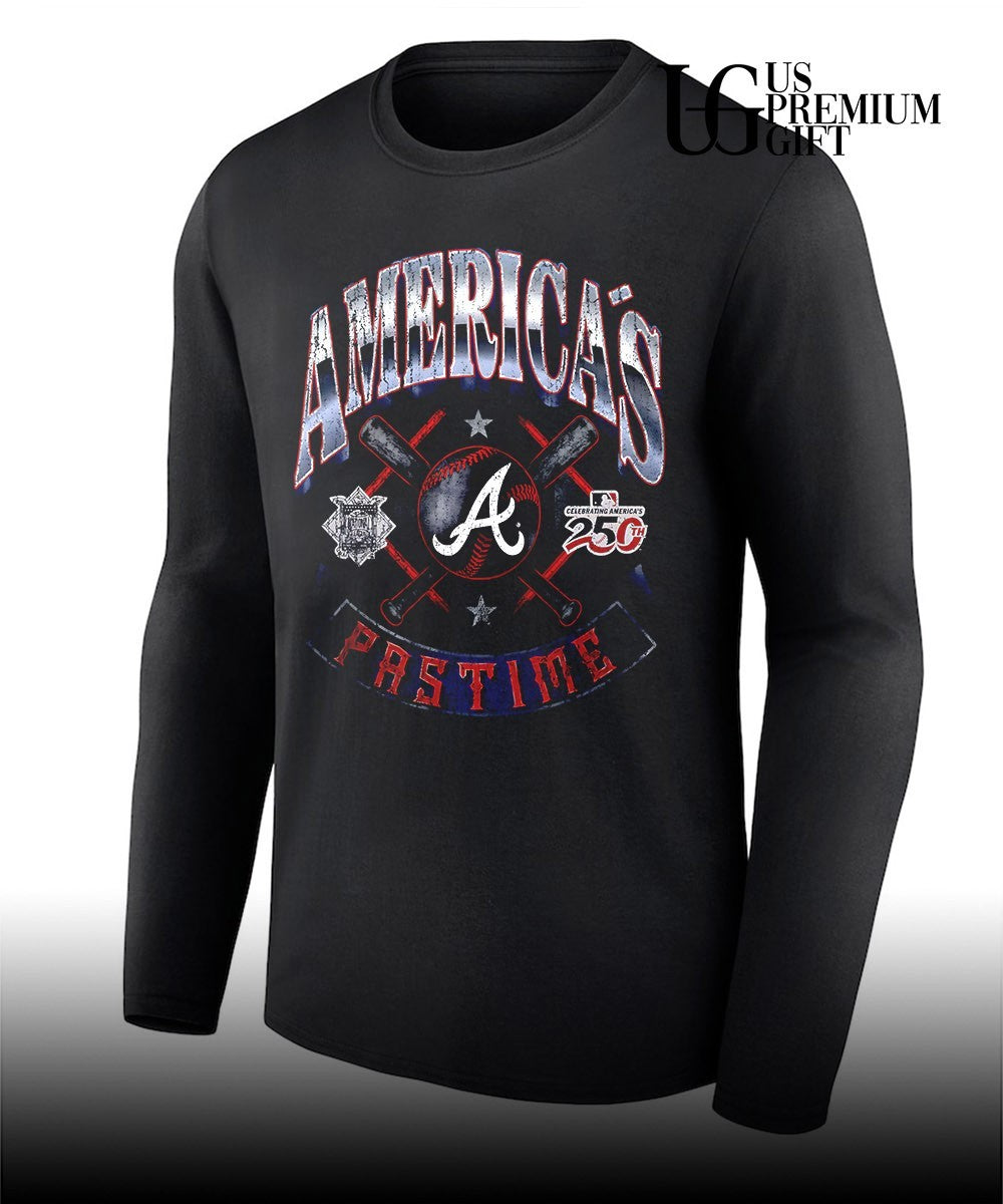 Atlanta Braves baseball Americana 250th Pastime celebrating logo shirt