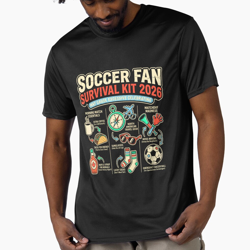 Soccer Fan Survival Kit 2026 – Funny Tournament Essentials Retro Design by DesignDoodleArt