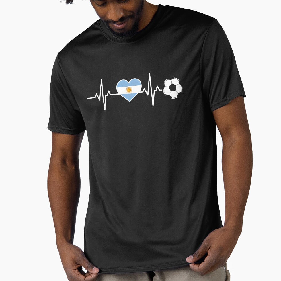 Argentina Football Heartbeat | Albiceleste Soccer Fan by dudelinart