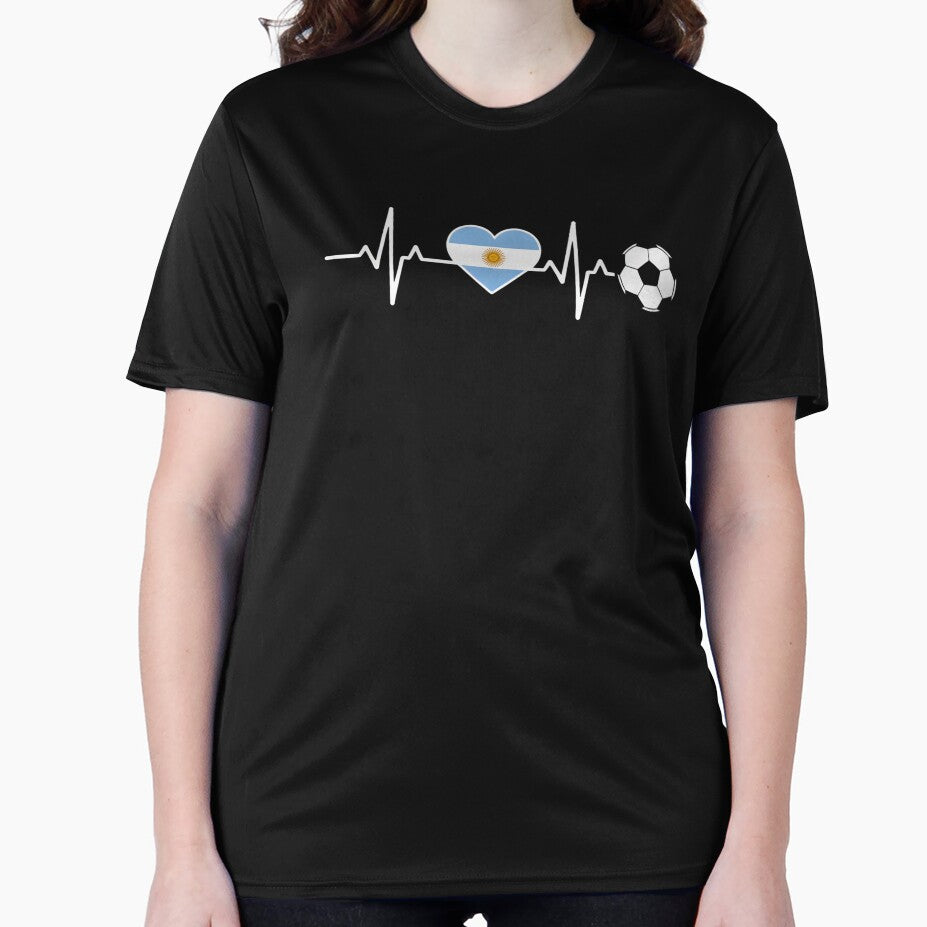 Argentina Football Heartbeat | Albiceleste Soccer Fan by dudelinart