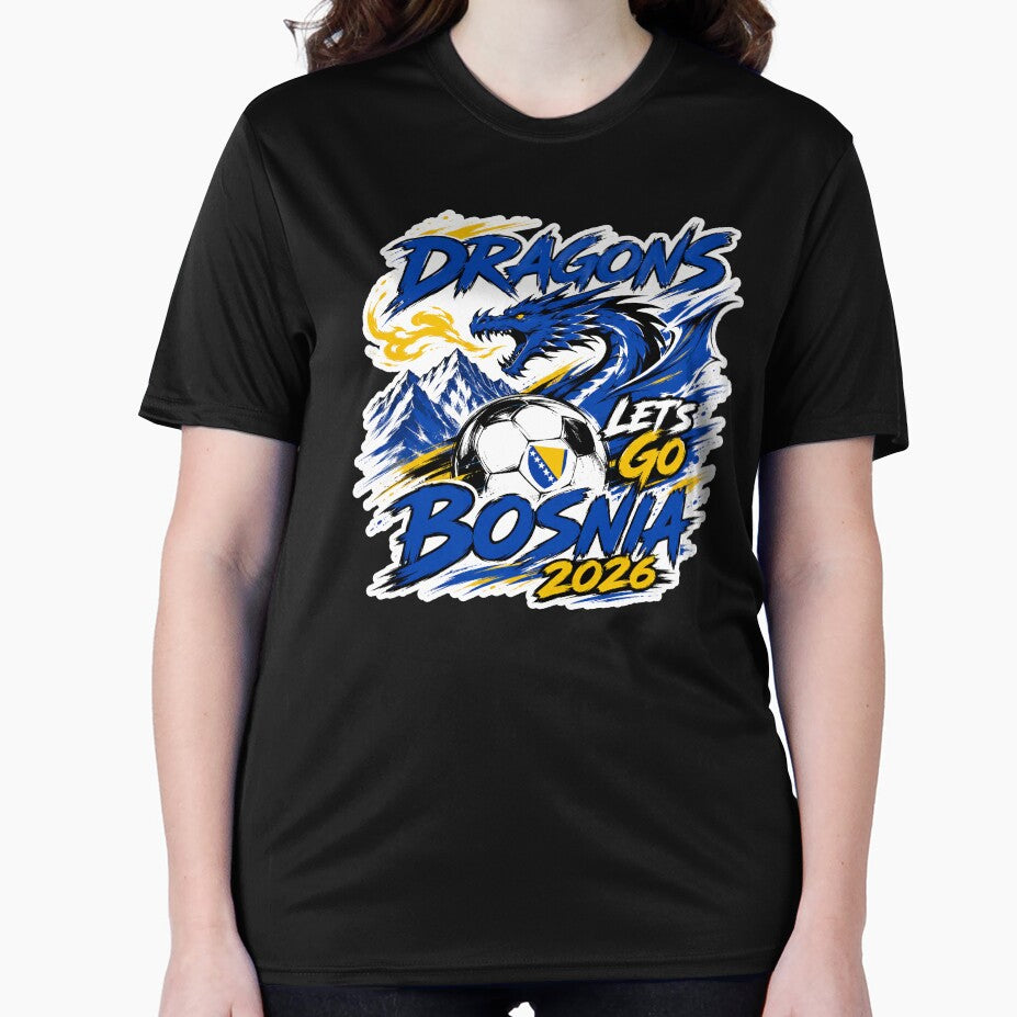 Bosnia 2026 Dragons Football Design by RedCircleArt