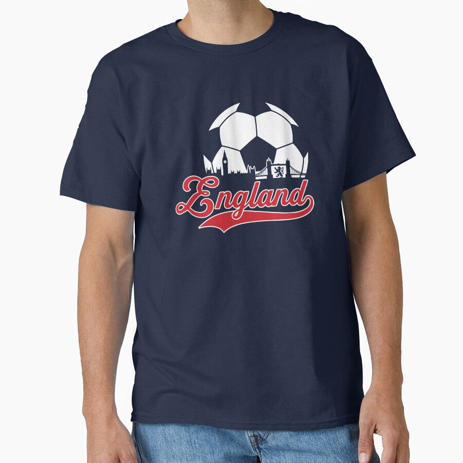 Retro England Football Skyline Soccer Fan Graphic by Imaginationbeyond