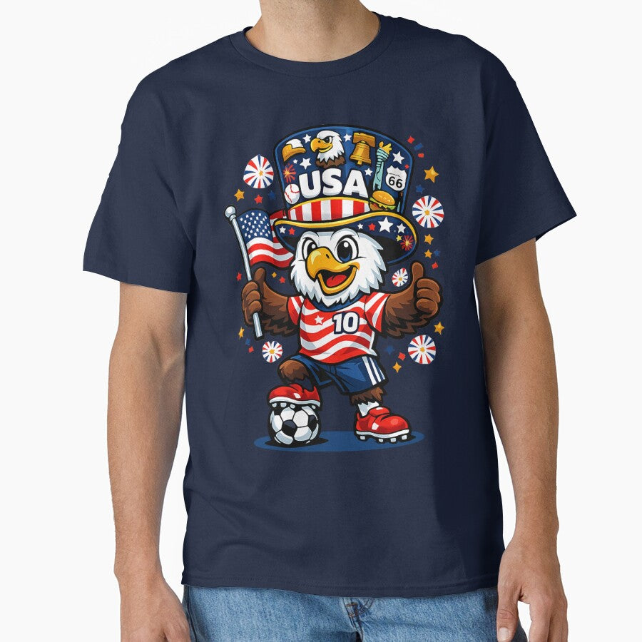 USA Eagle soccer mascot football | Patriotic American 250 years 1776-2026 fan gift by Youngkev-arts