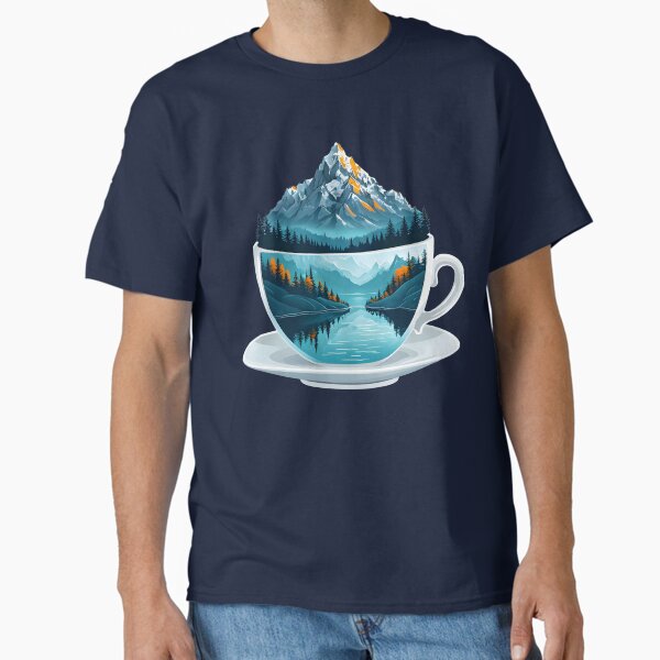 A Mountain Reflected in a Teacup - Surreal Nature Art. Classic T-Shirt