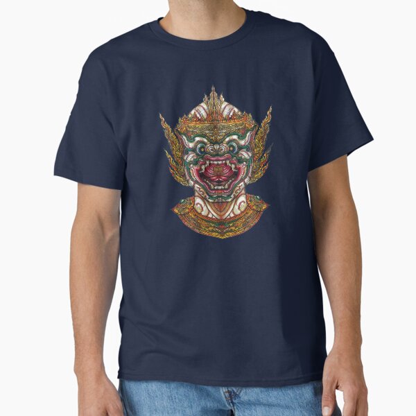 Traditional Thai Giant Mask – Hand-Drawn Art by Thai Master Artist (No AI) Classic T-Shirt