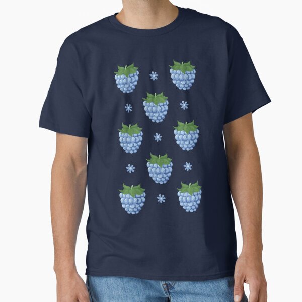 Blue raspberries flowers pattern Classic T-Shirt