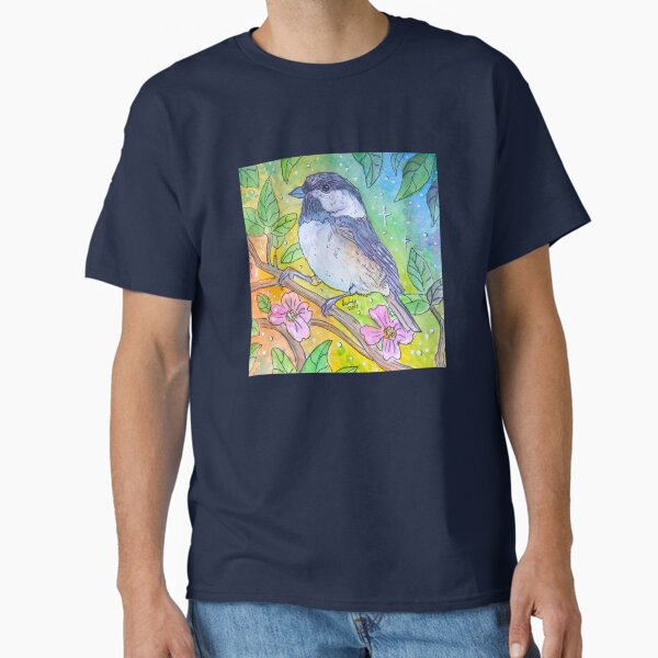 Chickadee Bird In a Tree in Springtime Classic T-Shirt