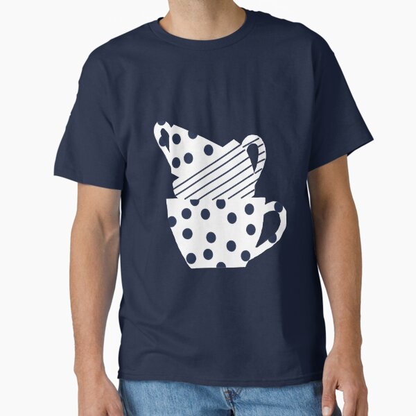 Minimal Abstract Greece – Navy Dot & Line Map Silhouette Classic T-Shirt
