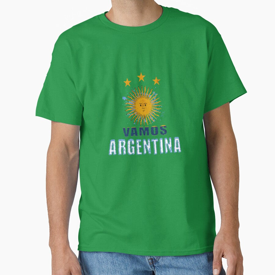 RETRO VAMOS ARGENTINA SHIRT  SUN OF MAY ALBICELESTE by MonsoonInkX