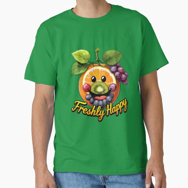 Freshly Happy – Smiley Face Made of Fruit Design Classic T-Shirt