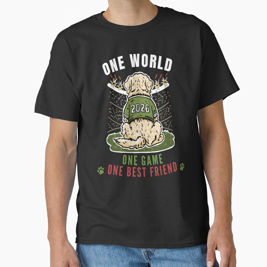 Golden Retriever Soccer Fan Dog - One World One Game 2026 by Volta Studio