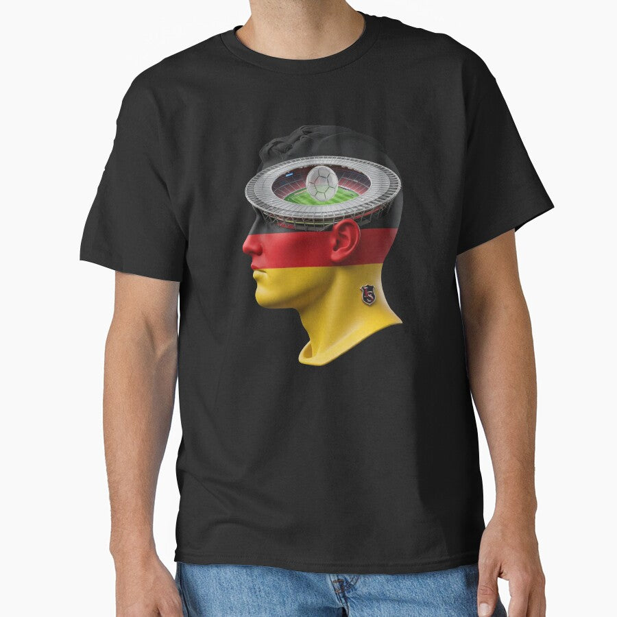 Head of a German football fan caught up in football and stadium fever by Segasprojects