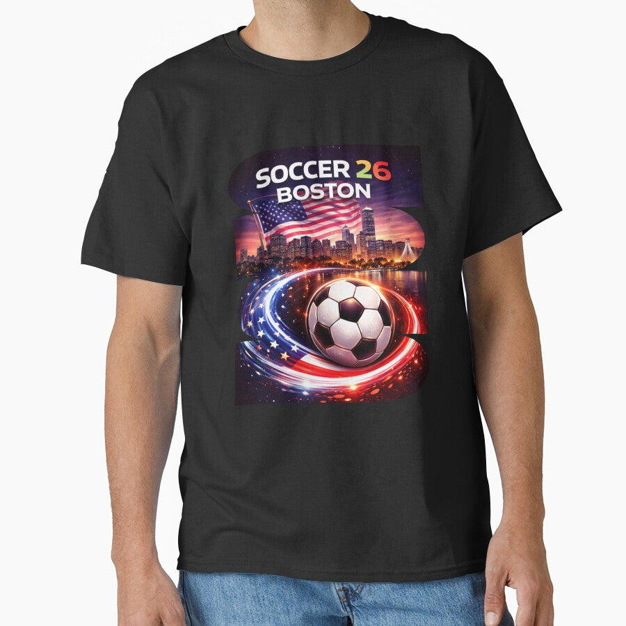 Boston Soccer 2026 Shirt, Soccer 26 Boston MA Fan Tee, Boston Massachusetts Soccer Graphic by MK-Charlie