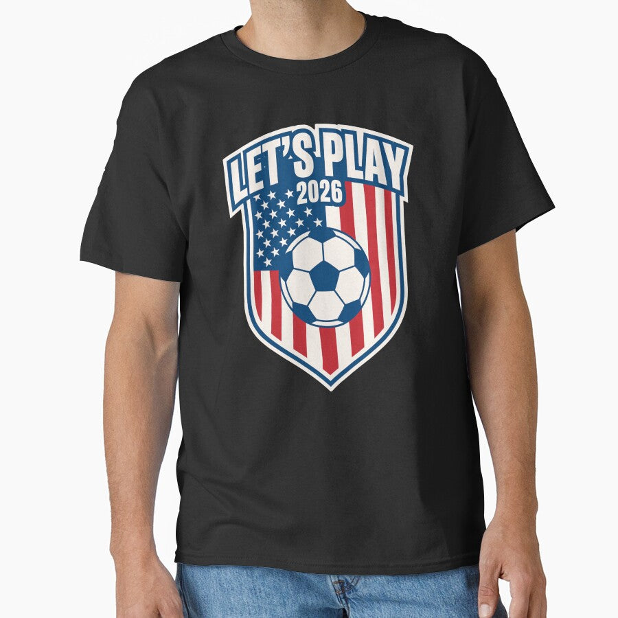 Let's Play 2026 Patriotic Soccer USA Flag Design by RDRdesign