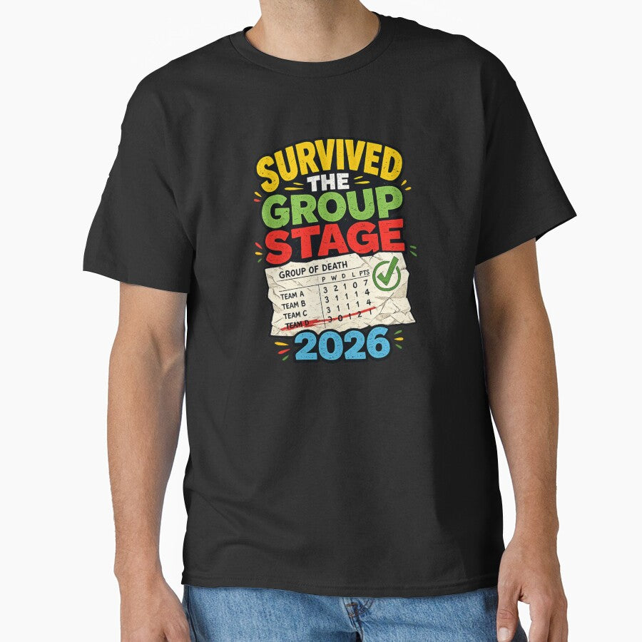 Survived The Group Stage 2026 Funny Soccer Fan World Football Tournament T-Shirt by irfanshikh