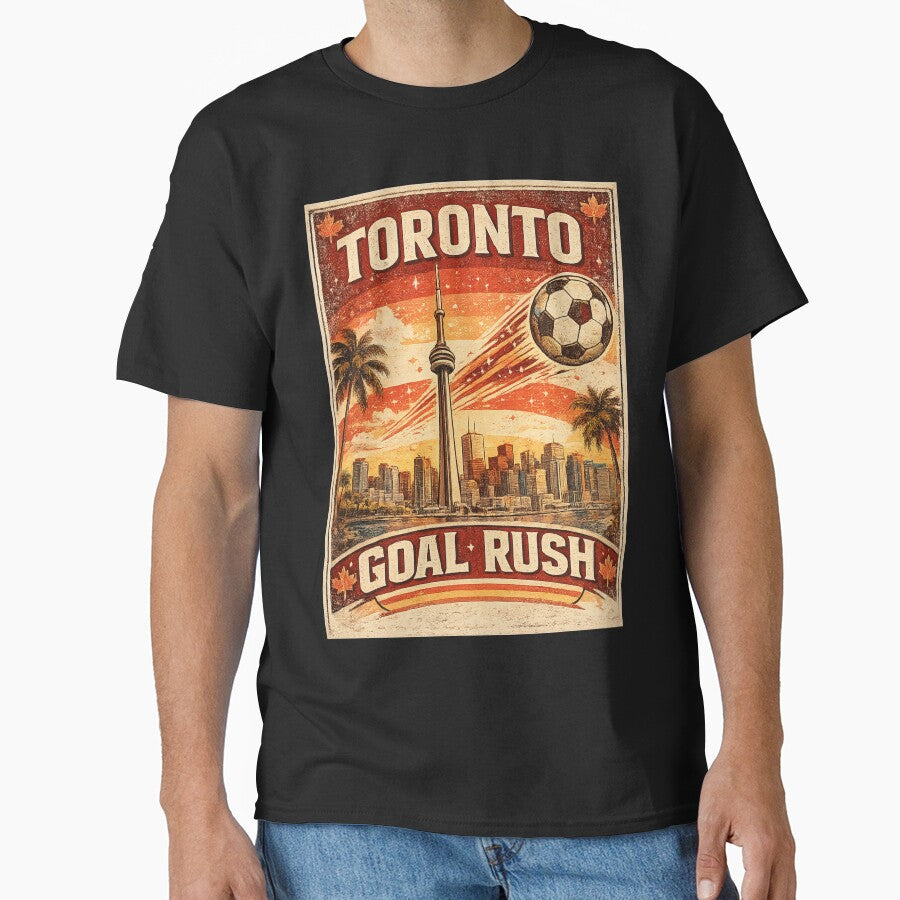 Toronto Goal Rush Retro CN Tower Soccer Shirt | Vintage Canada Travel Design by Globalcitytees
