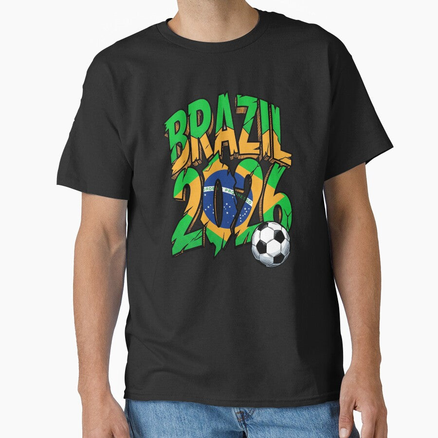 Brazil 2026 Soccer Flag Cracked Grunge Sports by Vermanartist