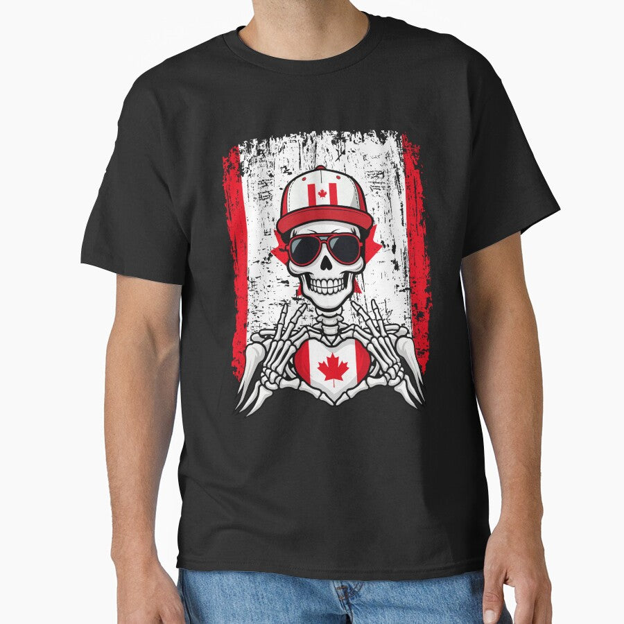 Canadian Pride Skeleton Art Tee by Colorful Designs