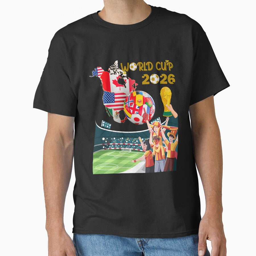 World Cup 2026 Soccer Shirt, North America Football Tournament Tee, United States Canada Mexico 2026 Stadium Fan Gear, International Soccer Soccer Ball Graphic by E20STUDIO