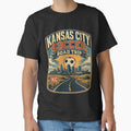 Kansas City Soccer Road Trip Retro Travel Shirt | Vintage Highway Skyline Football Fan Design by Globalcitytees