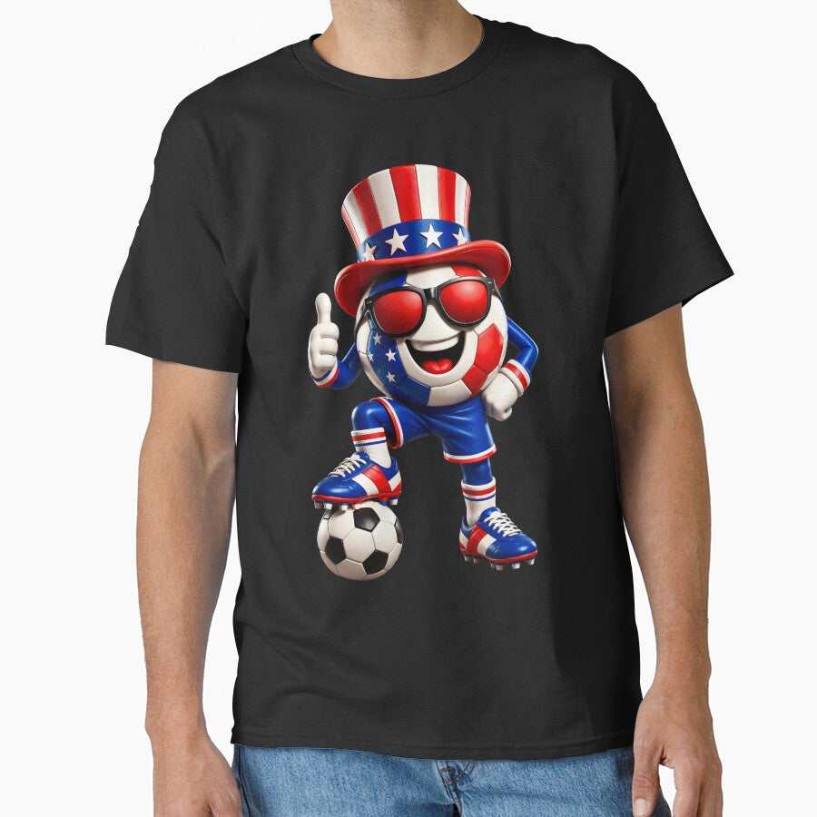 USA Soccer Mascot Funny Patriotic Sports Cartoon Graphic by ArtSpark Studio