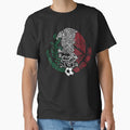 Mexican Flag Eagle And Snake Crest Vintage Distressed Football Soccer Design by YubitaLeLe